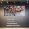 CUADRO PINTADO A MANO ARBOL COLORES