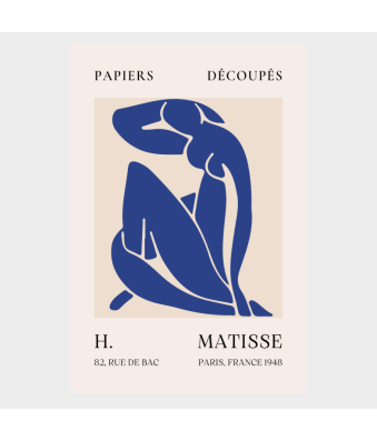 CUADRO MINIMALISTA FIGURA AZUL DE MATISSE