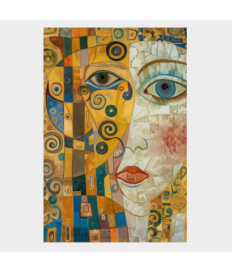 LÁMINA DECORATIVA ROSTRO ABSTRACTO KLIMT