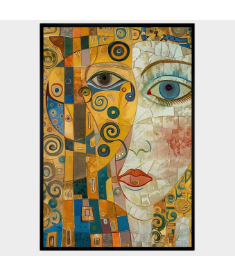 LÁMINA DECORATIVA ROSTRO ABSTRACTO KLIMT