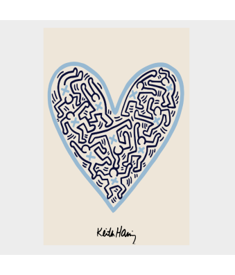 CUADRO MODERNO HARING CORAZÓN AZUL