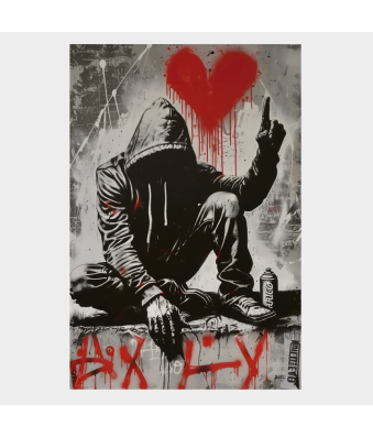 CUADRO BANKSY EL GRAFFITERO DEL CORAZÓN