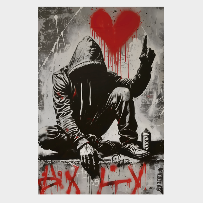 CUADRO BANKSY EL GRAFFITERO DEL CORAZÓN