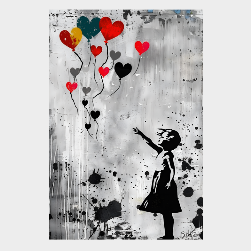 CUADRO MODERNO BANKSY LA NIÑA DEL GLOBO