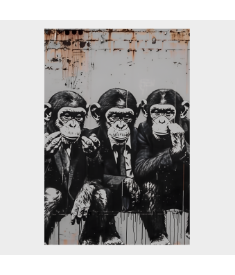 POSTER IMPRESO BANKSY LOS TRES MONOS