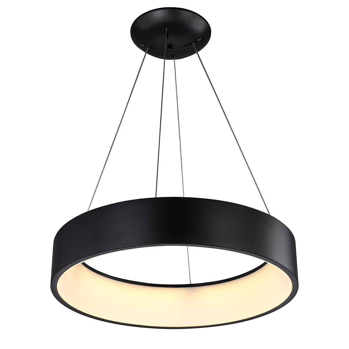 Lámpara Colgante LED Negra 42W - Luz Cálida Moderna