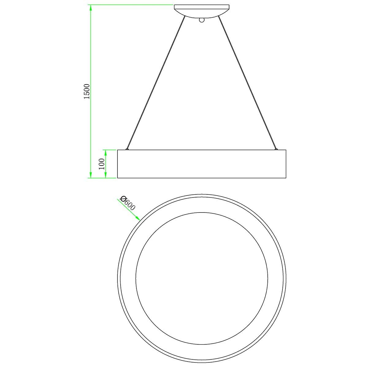 Lámpara Colgante LED Negra 42W - Luz Cálida Moderna