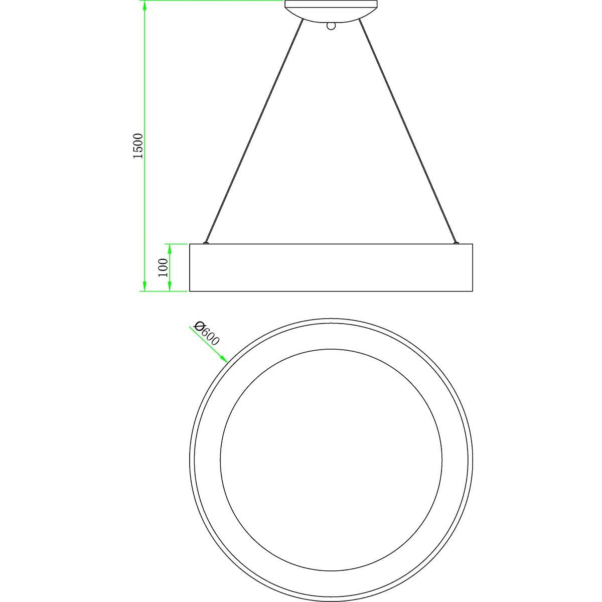 Lámpara de Techo Colgante LED 42W Blanca con Luz Cálida 3000K