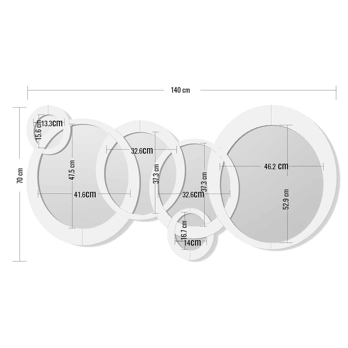 Espejo Decorativo de Pared Circulos Grandes Blanco