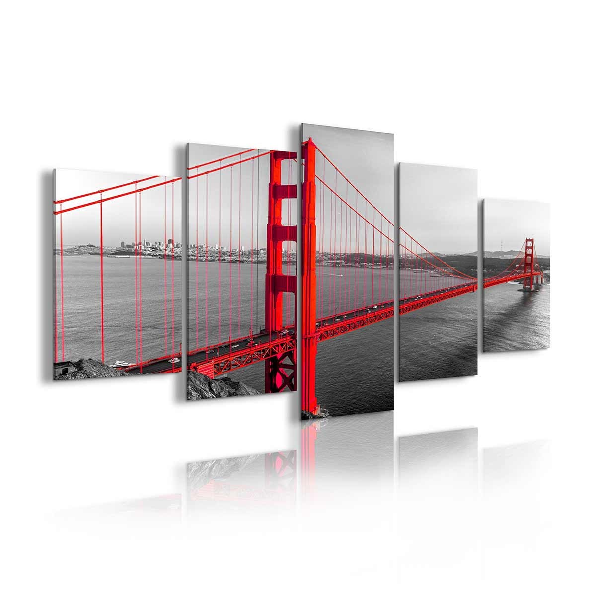 Cuadro Golden Gate 5 Piezas - Decoración Moderna de Ciudades