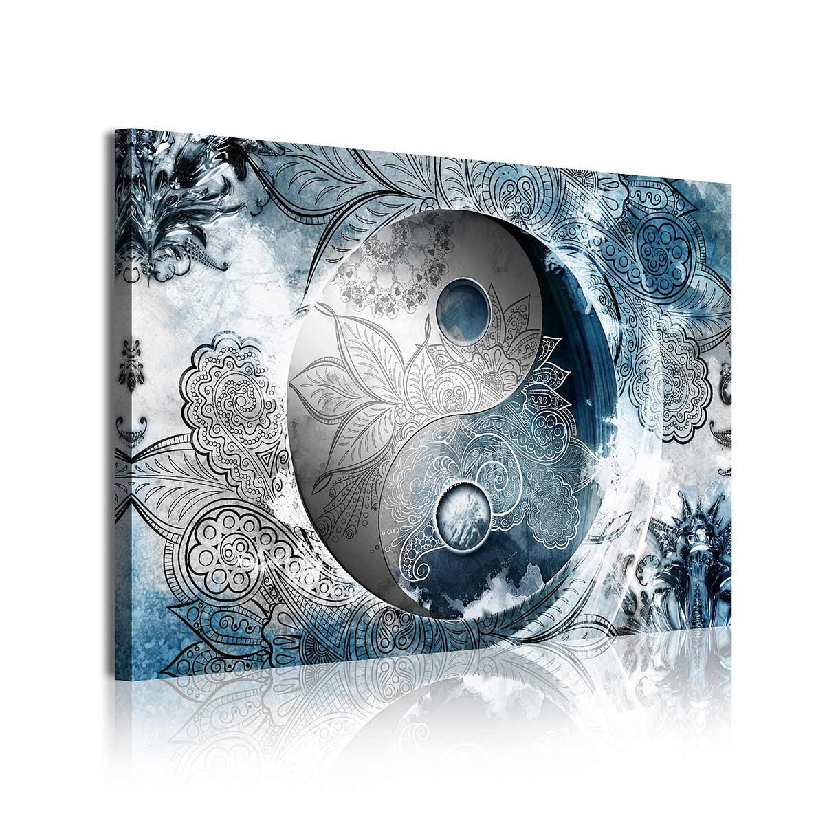 Cuadro en Lienzo Estilo Zen Ying Yang Azul