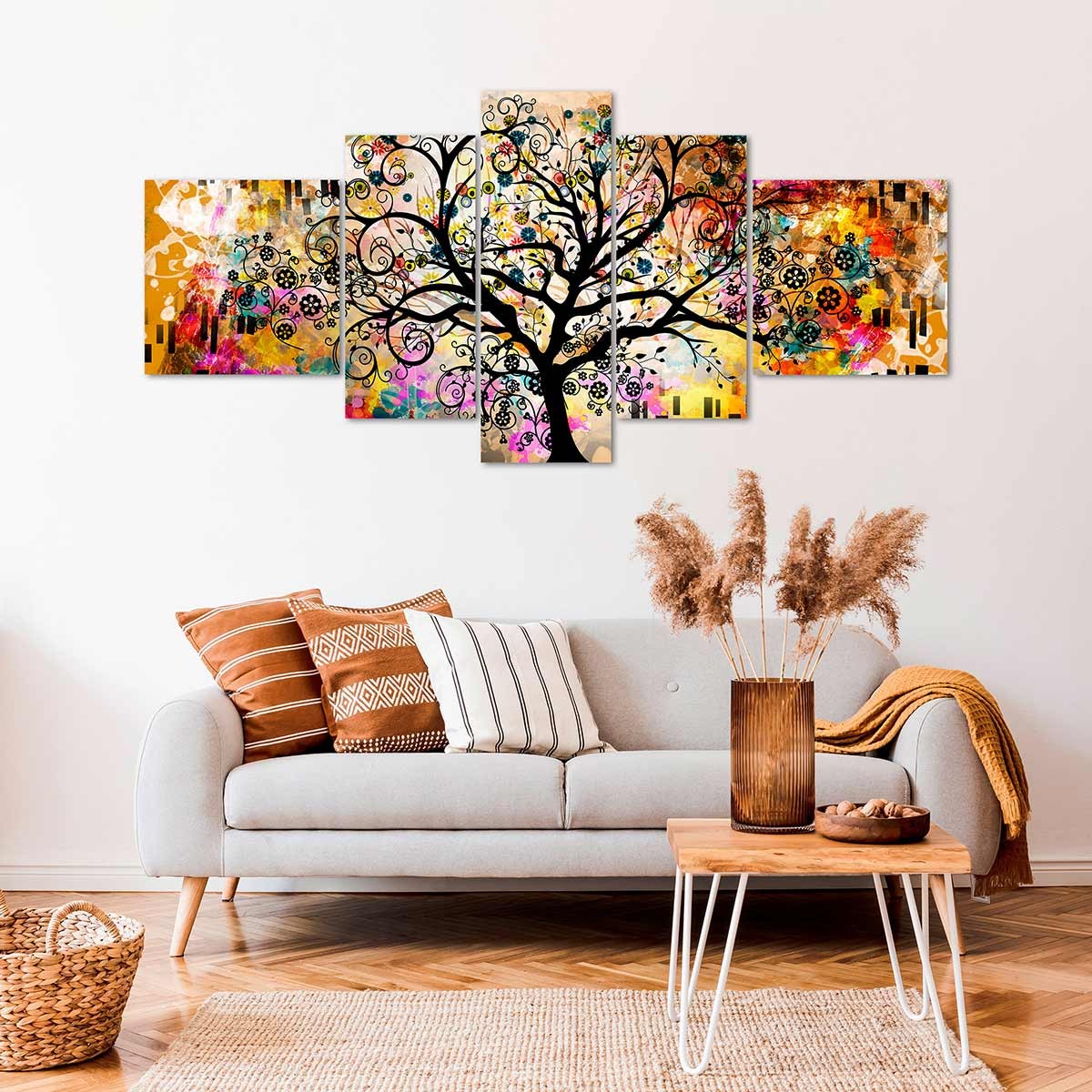 Cuadro Árbol de la Vida Multicolor - Tríptico Moderno