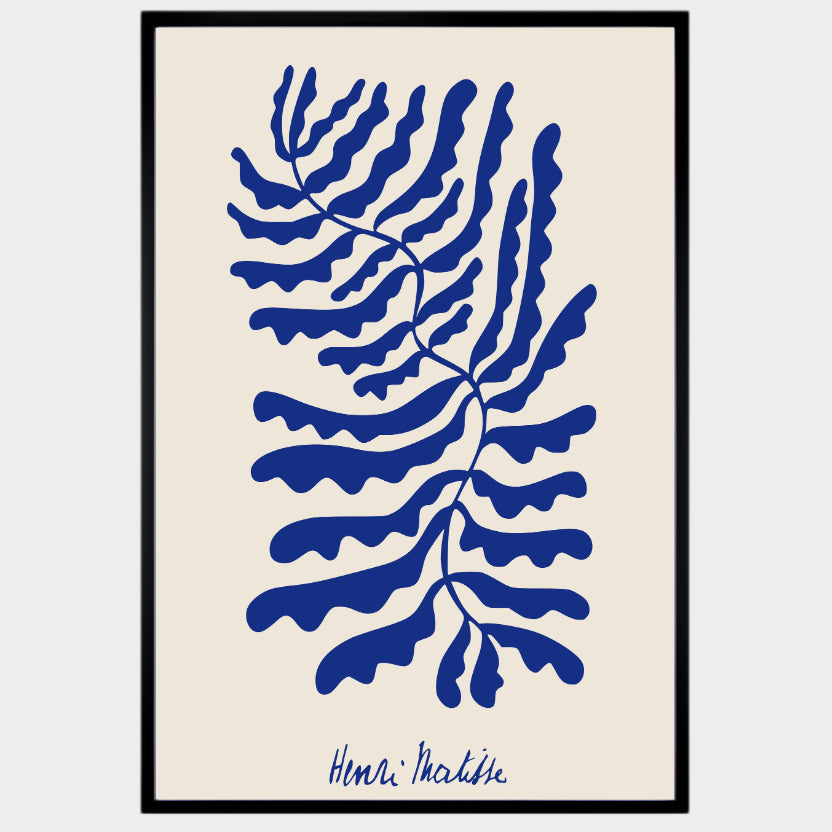 CUADRO MODERNO HOJA AZUL MATISSE