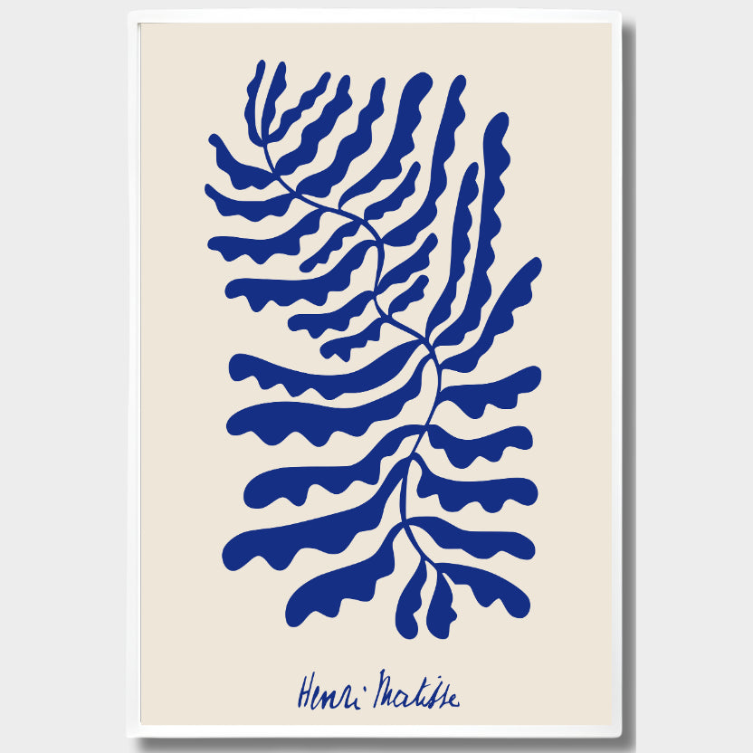 CUADRO MODERNO HOJA AZUL MATISSE