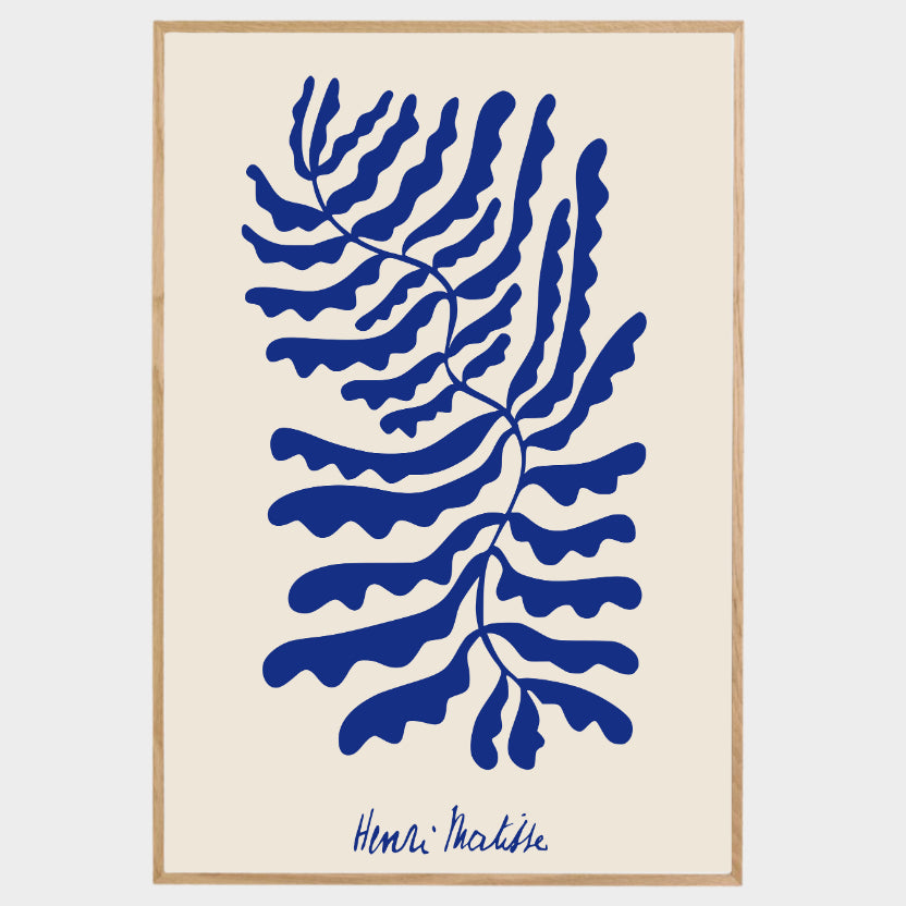 CUADRO MODERNO HOJA AZUL MATISSE