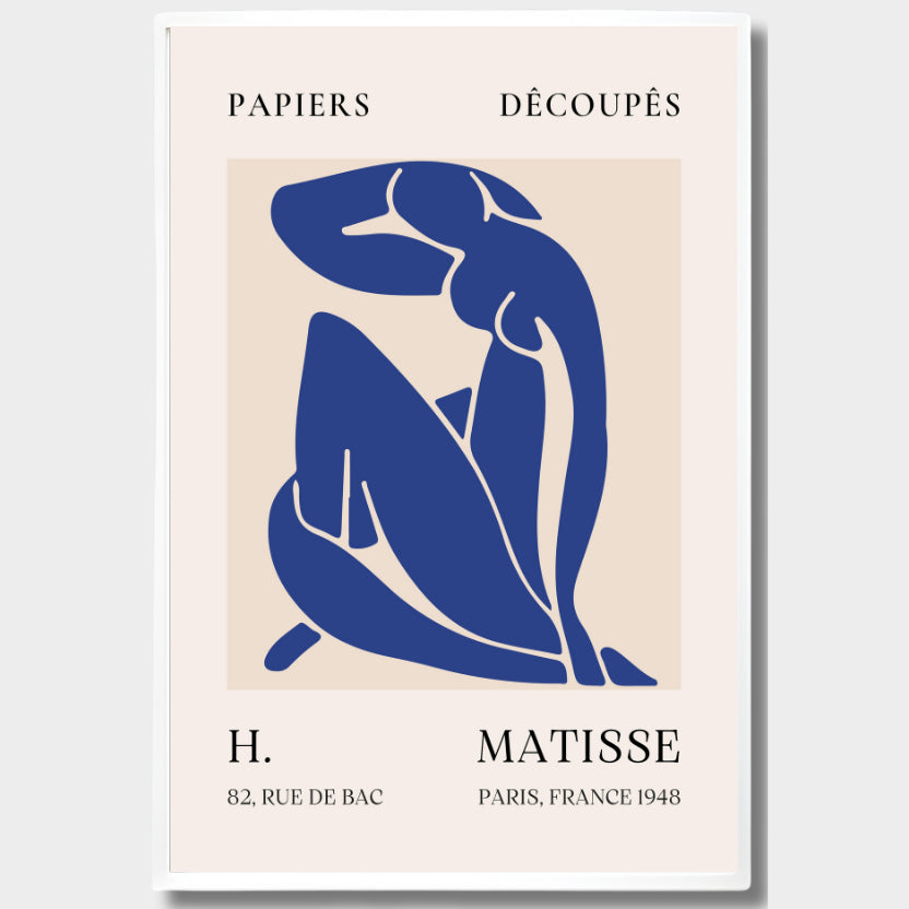 CUADRO MINIMALISTA FIGURA AZUL DE MATISSE