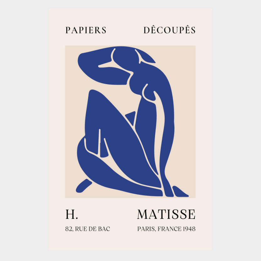 CUADRO MINIMALISTA FIGURA AZUL DE MATISSE