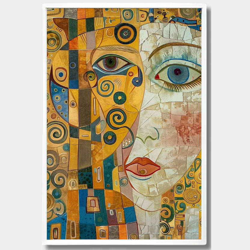 LÁMINA DECORATIVA ROSTRO ABSTRACTO KLIMT