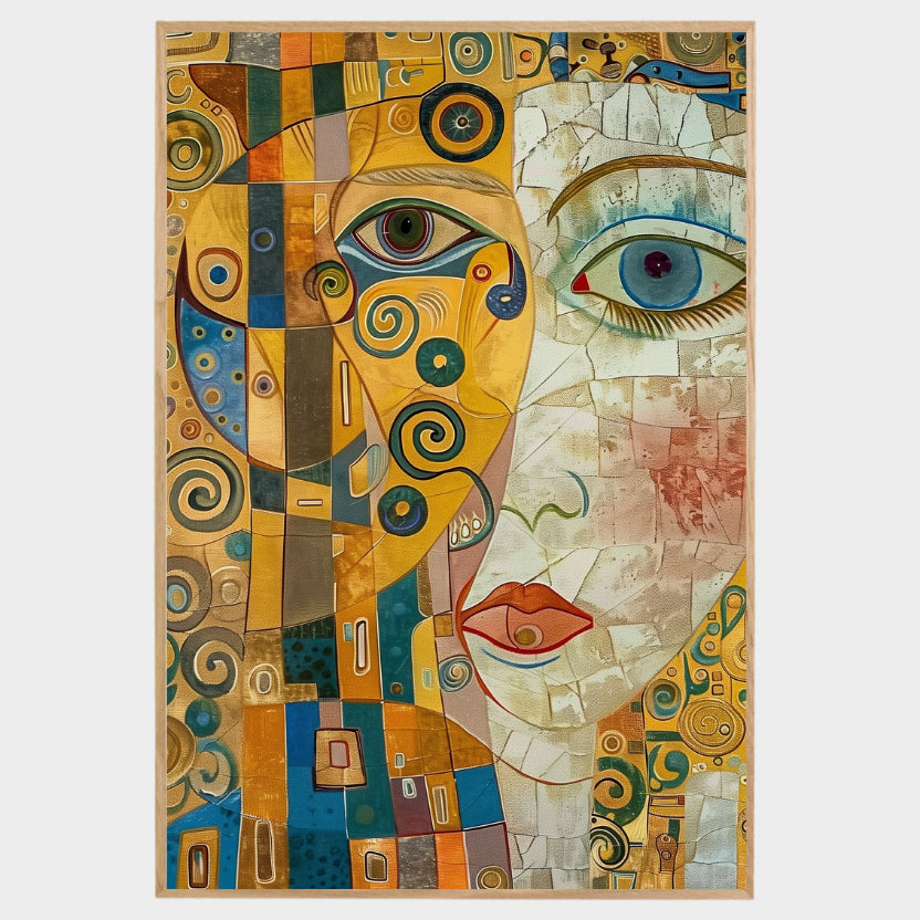 LÁMINA DECORATIVA ROSTRO ABSTRACTO KLIMT