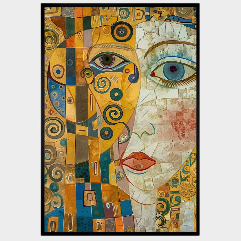 LÁMINA DECORATIVA ROSTRO ABSTRACTO KLIMT