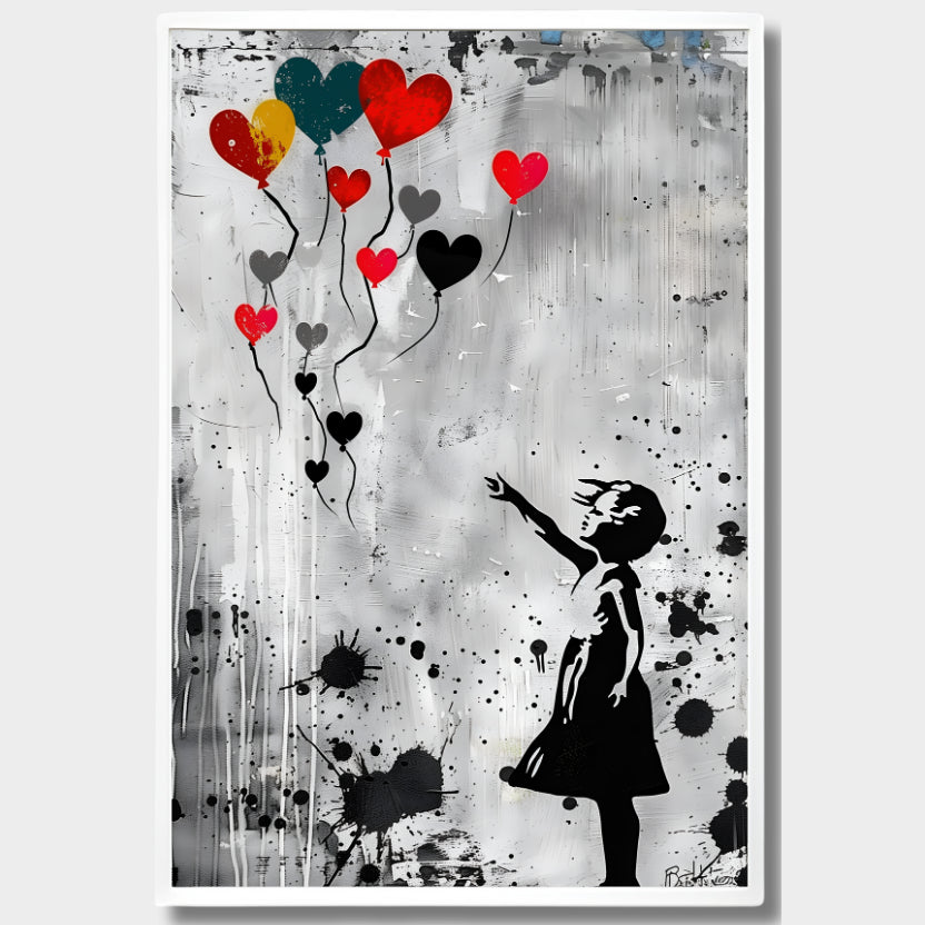 CUADRO MODERNO BANKSY LA NIÑA DEL GLOBO