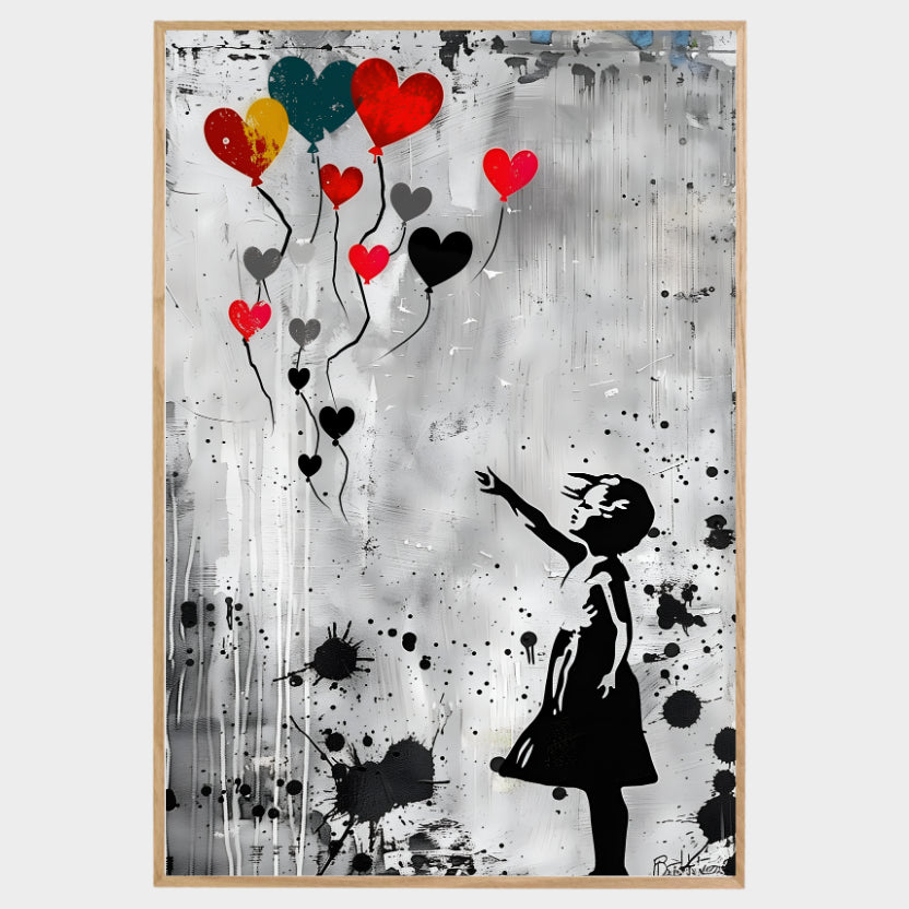 CUADRO MODERNO BANKSY LA NIÑA DEL GLOBO