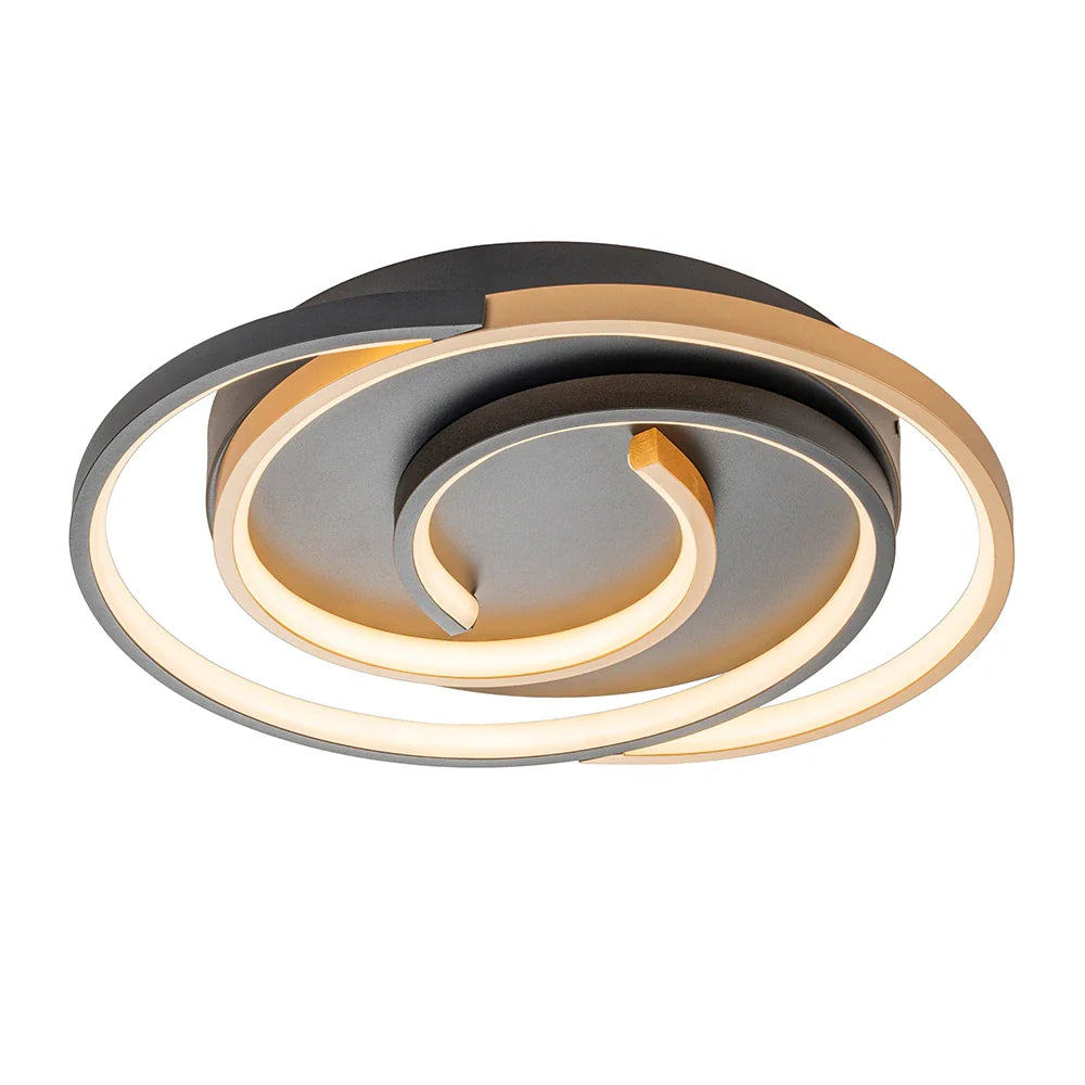 Plafón LED negro y dorado | Diseño Minimalista