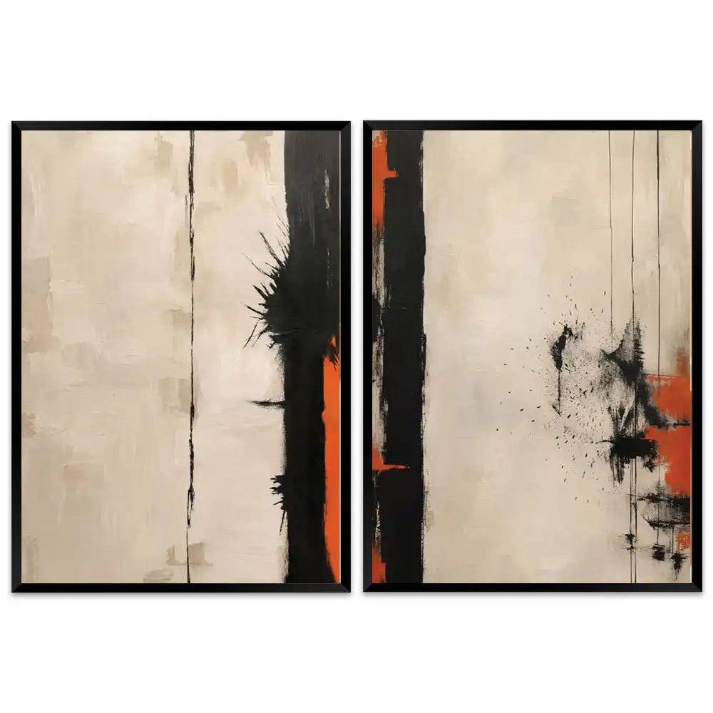 Conjunto decorativo en negro carbón, crudo y óxido
