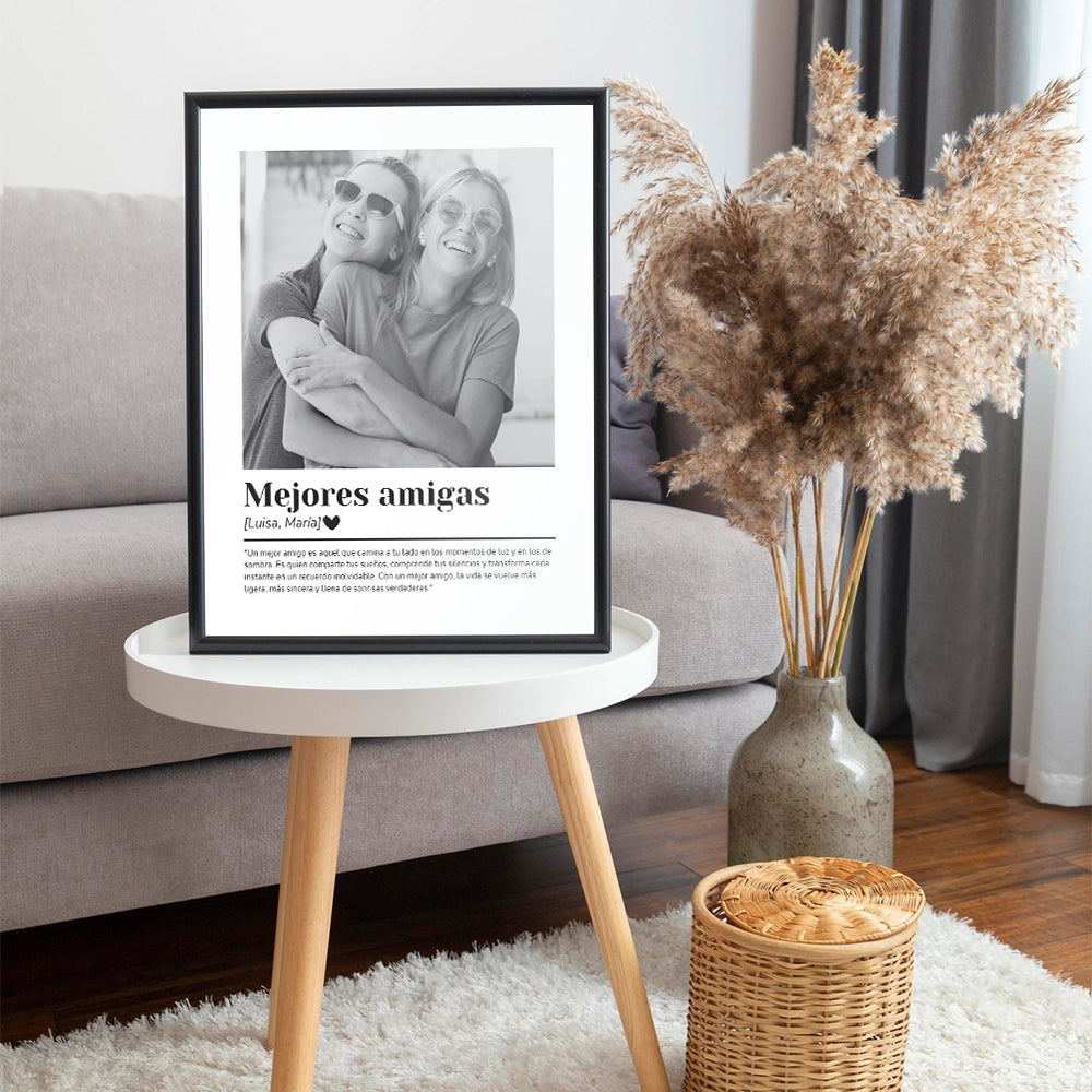 Cuadro personalizado de amistad tipo portada de periódico