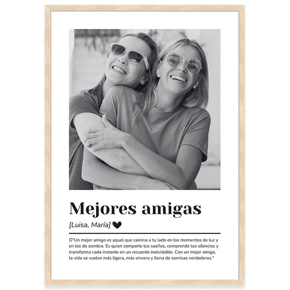Cuadro personalizado de amistad tipo portada de periódico