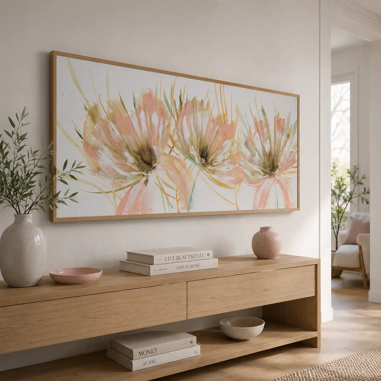 Cuadros de flores grandes modernas pintadas a mano