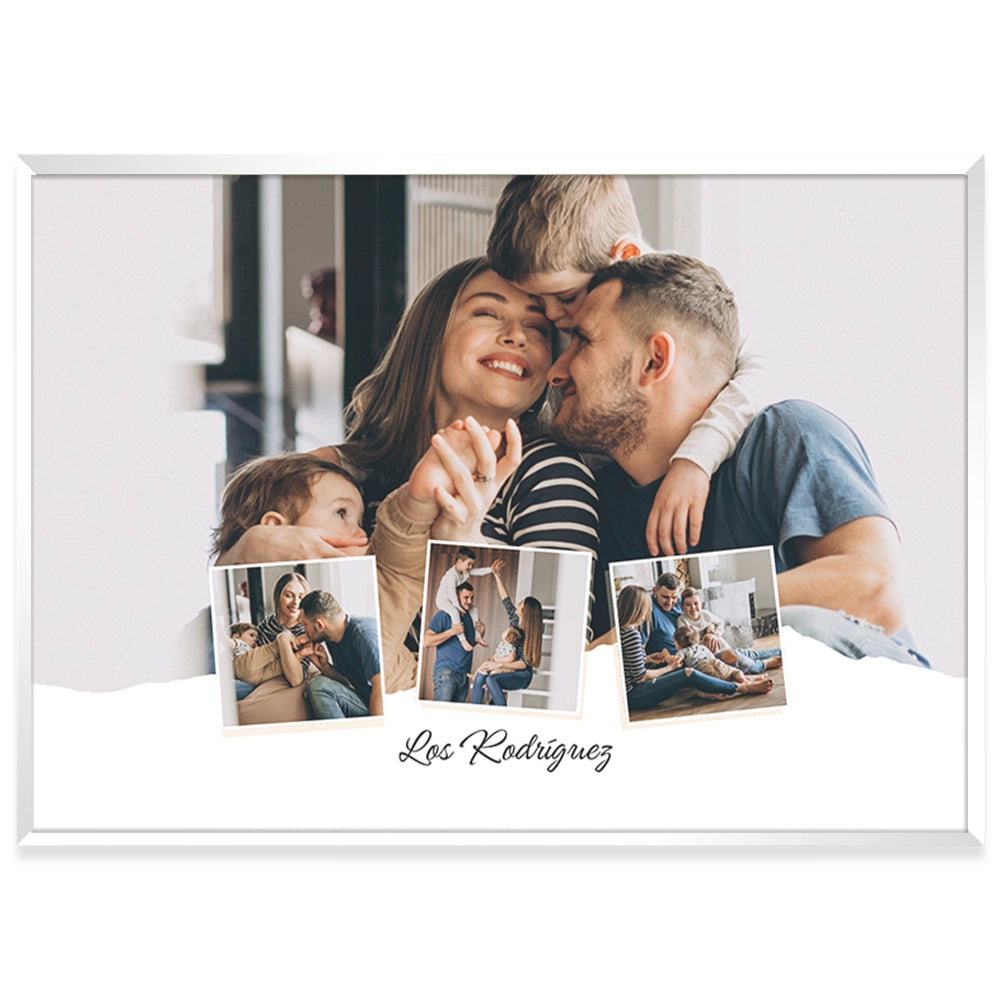 Cuadro personalizado con fotos y nombre familiar