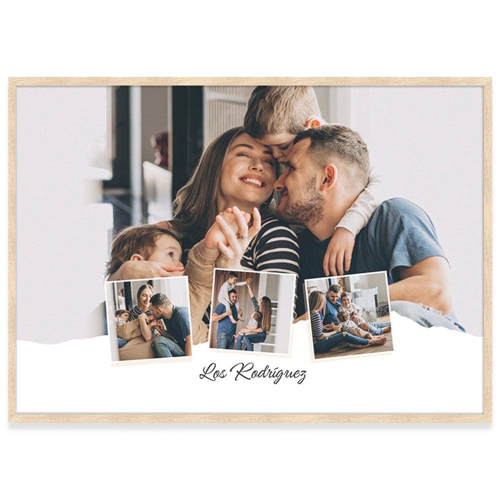 Cuadro personalizado con fotos y nombre familiar