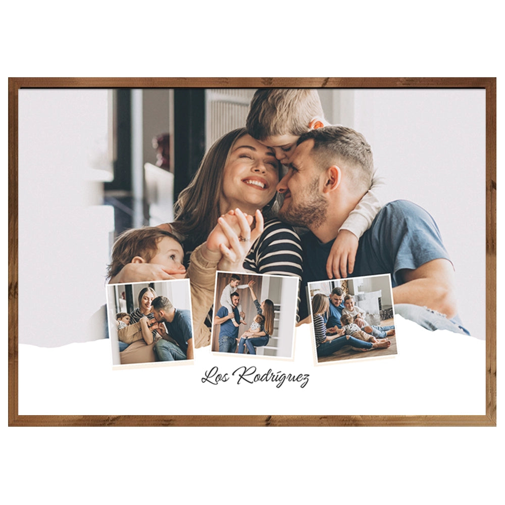 Cuadro personalizado con fotos y nombre familiar