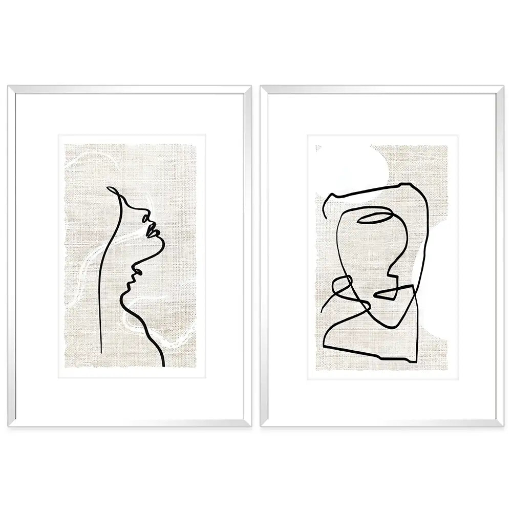 Cuadros en blanco y negro con paspartú | Arte lineal