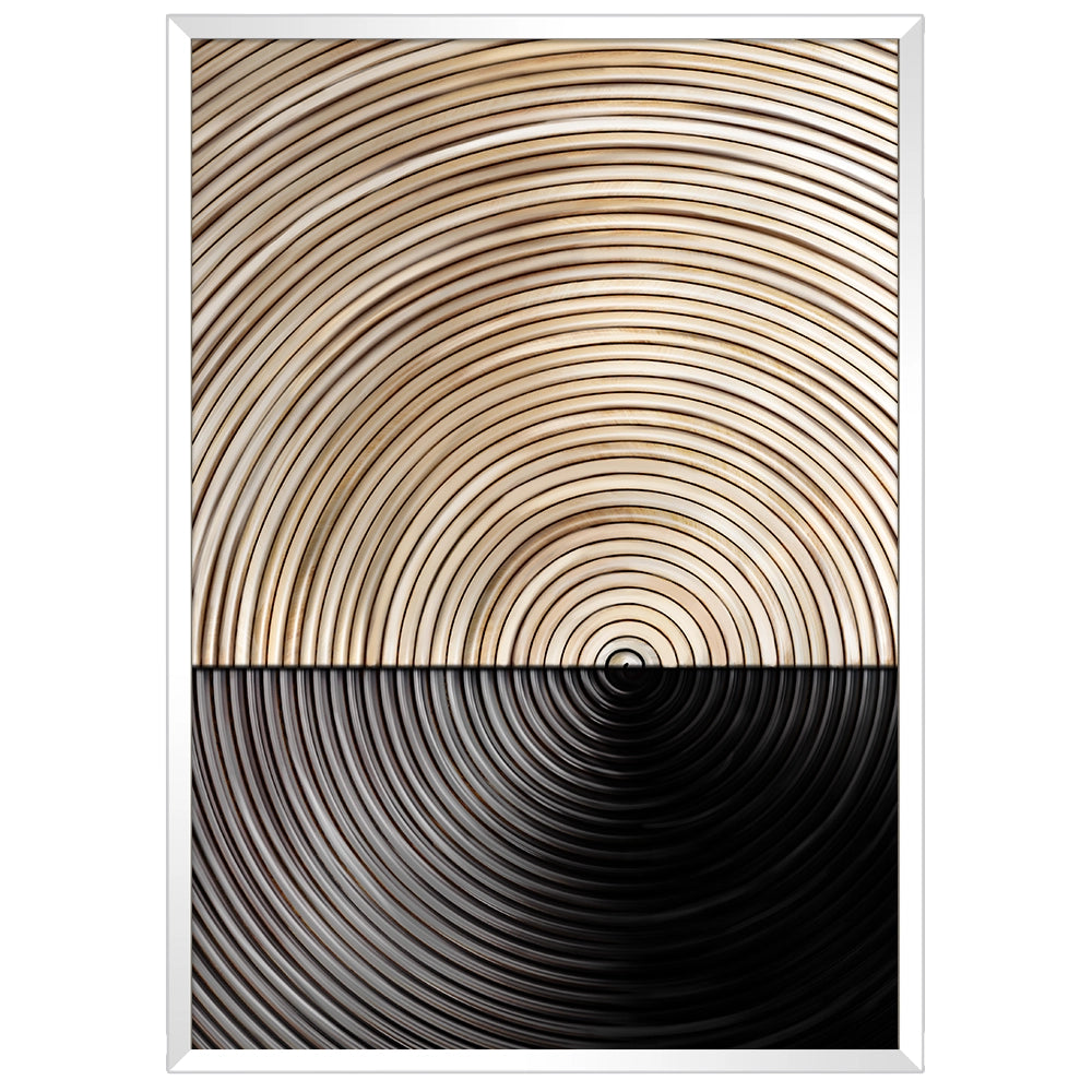 Cuadros geométricos abstractos modernos en tonos arena y negro