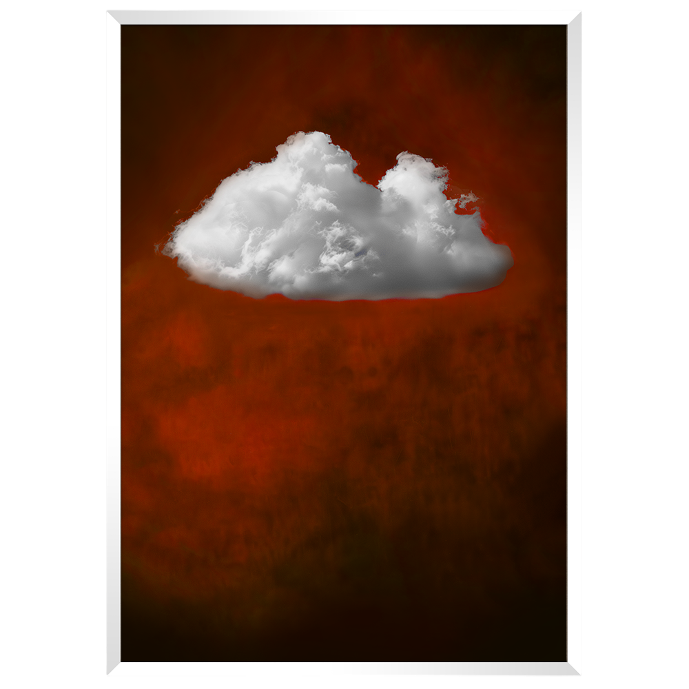 Cuadro abstracto | Terracota y nube blanca