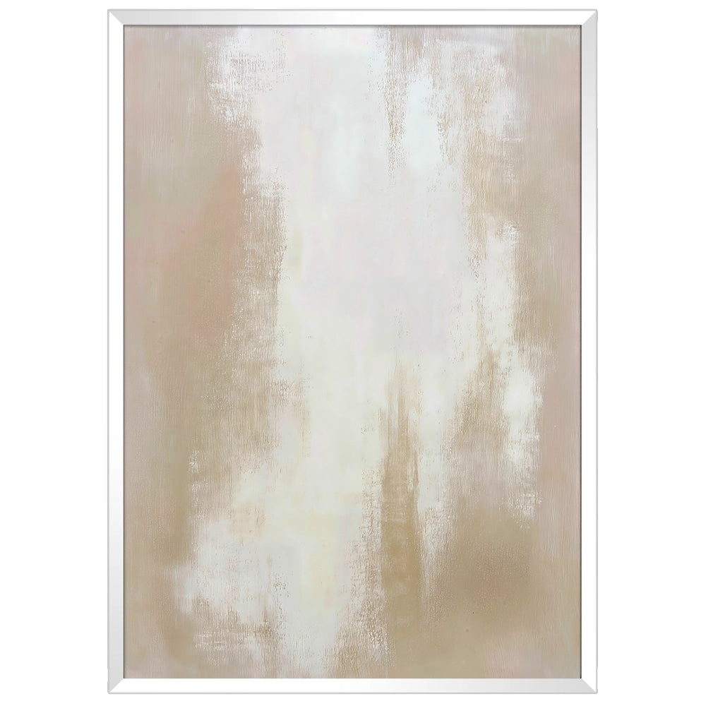 Cuadro abstracto blanco y beige | Textura en calma
