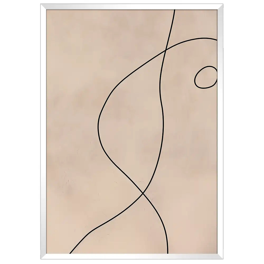 Cuadro minimalista abstracto con línea curva | Elegancia que respira