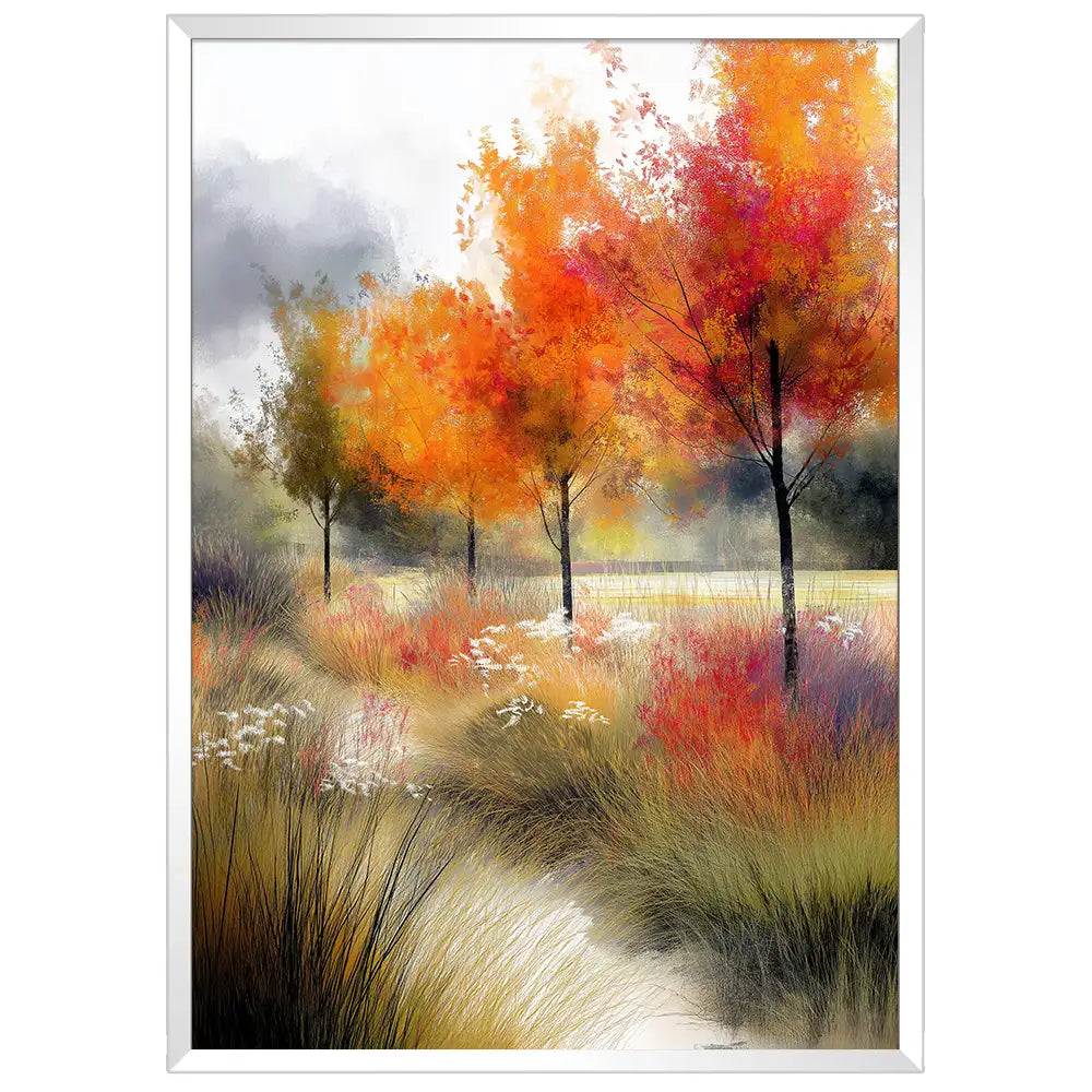 Cuadros de naturaleza con árboles y flores | Inspiración acuarela