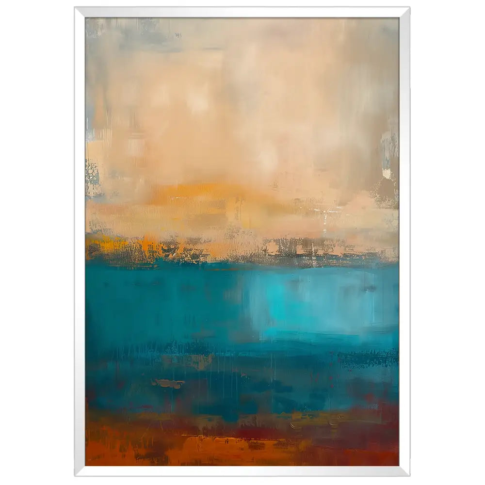 Cuadro abstracto moderno | Rojo, azul y blanco