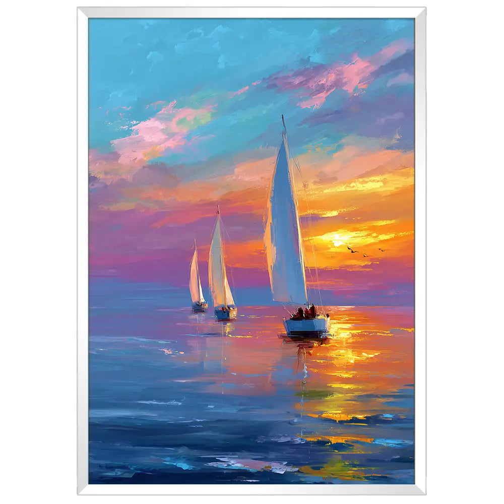 Cuadro de paisaje marino al atardecer | Estilo moderno