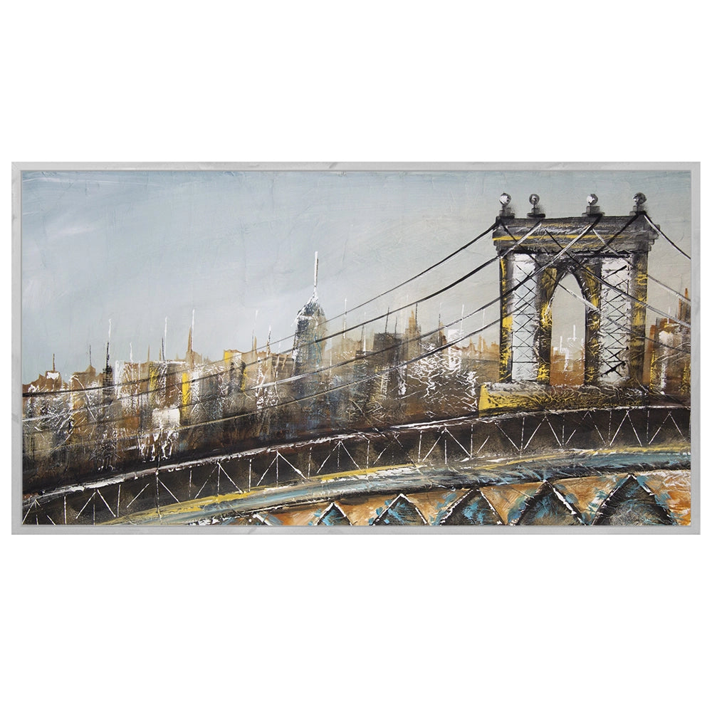 Cuadro puente de Brooklyn con relieve arquitectónico