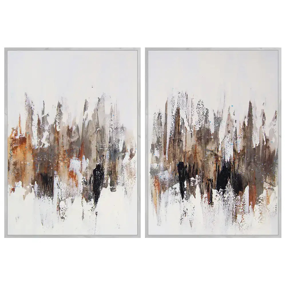 Cuadro moderno abstracto en formato díptico vertical