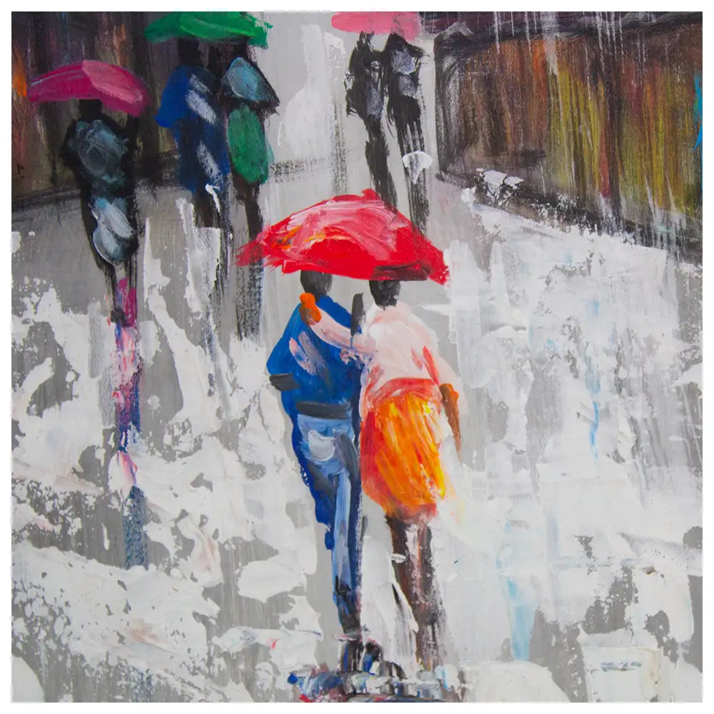 Cuadro con color urbano | Pinturas de ciudad bajo la lluvia