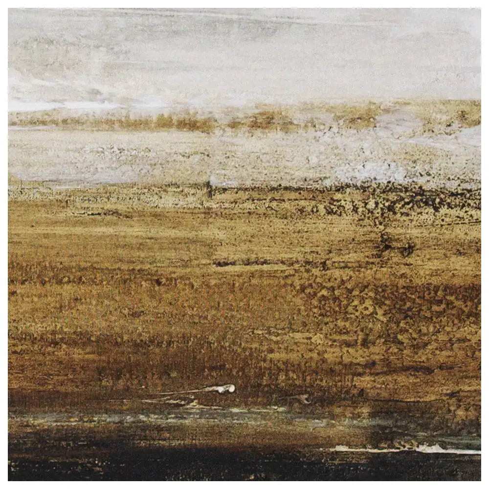 Cuadro pintado a mano moderno con contraste en tonos tierra y verde