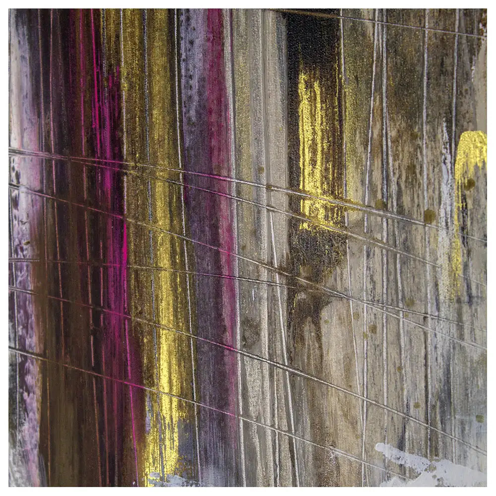 Cuadro abstracto elegante en tonos oscuros y dorados