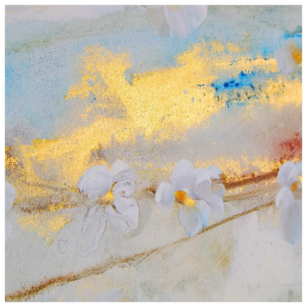 Cuadro de flores blancas |flor de almendro pintado a mano
