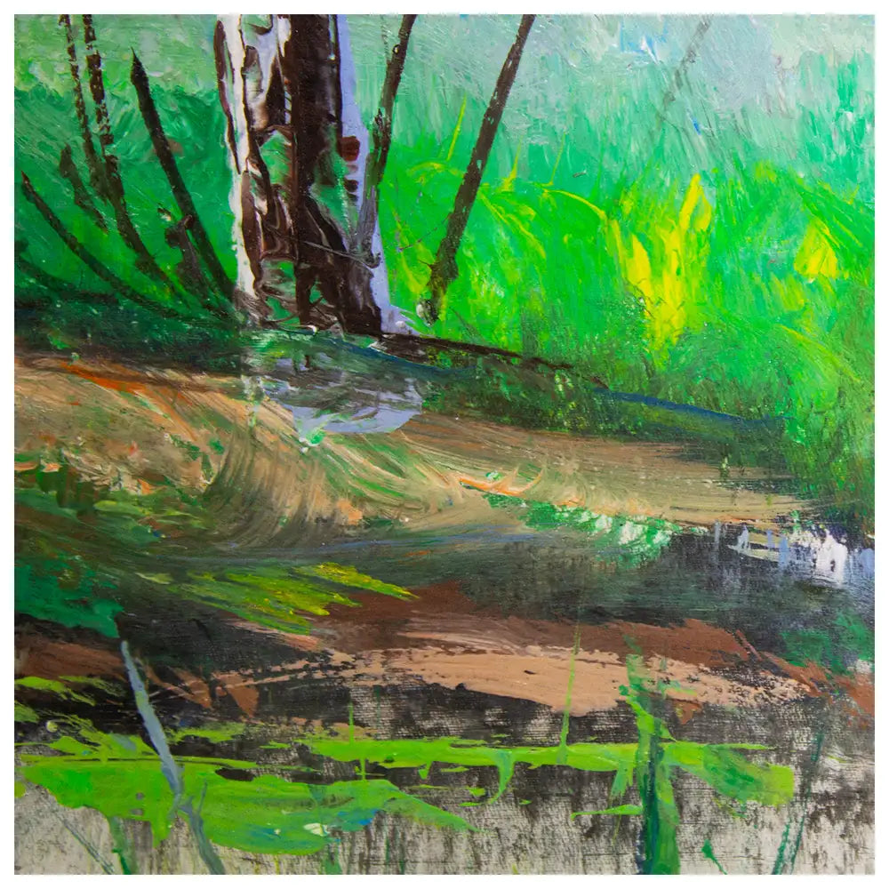 Paisaje vibrante lleno de frescura | Cuadros a mano