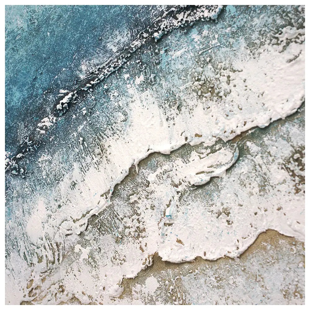 Cuadro azul turquesa inspirado en el mar con textura